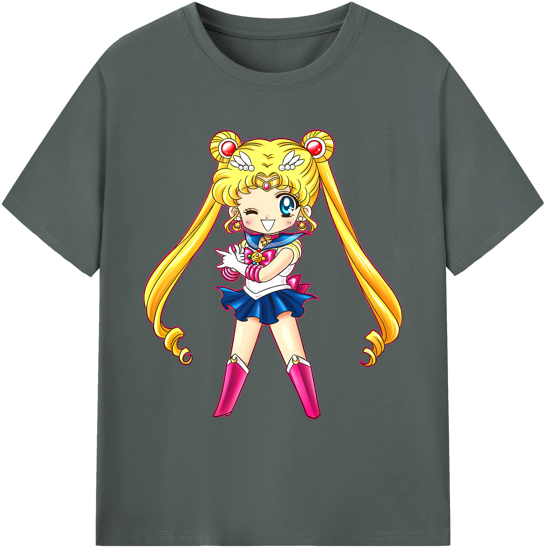 （画像用） 美少女戦士セーラームーン 月野 うさぎ つきの うさぎ Sailor Moon Tsukino Usagi 綿100％ メンズ半袖Tシャツ｜肌触りやわらか＆通気性